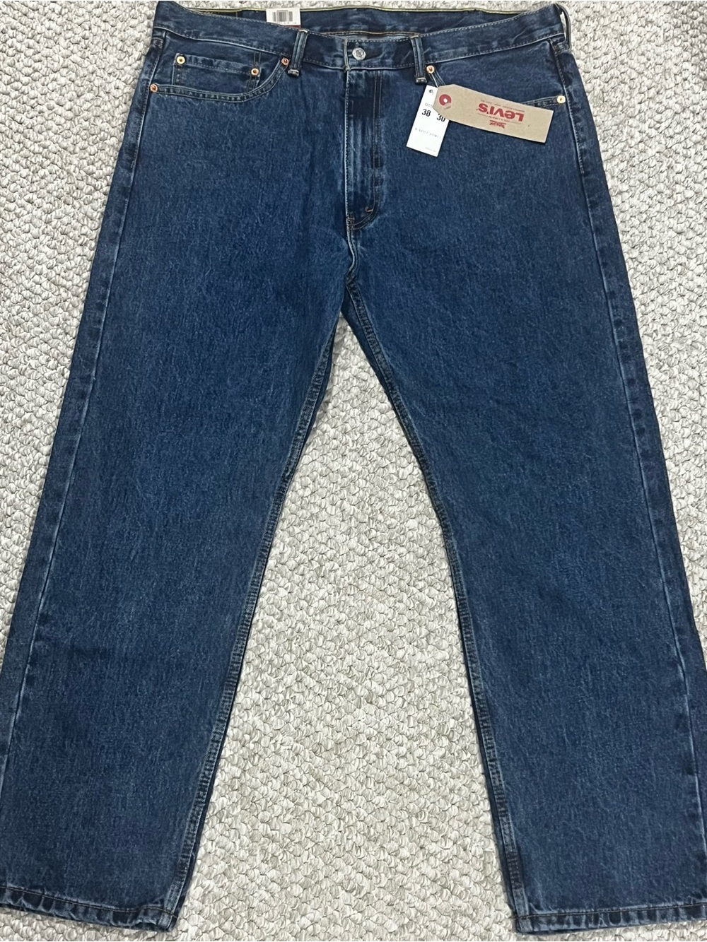 Levi’s 505 Regular Fit Straight Leg Jeans Mens 38x30 Blue Jeans NWT